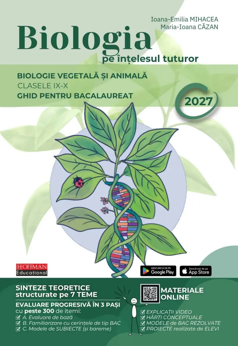 Biologia pe înțelesul tuturor – Biologie vegetală și animală – Culegere, Ghid complet și Suport Digital pentru BAC 2027 – Clasele IX–X